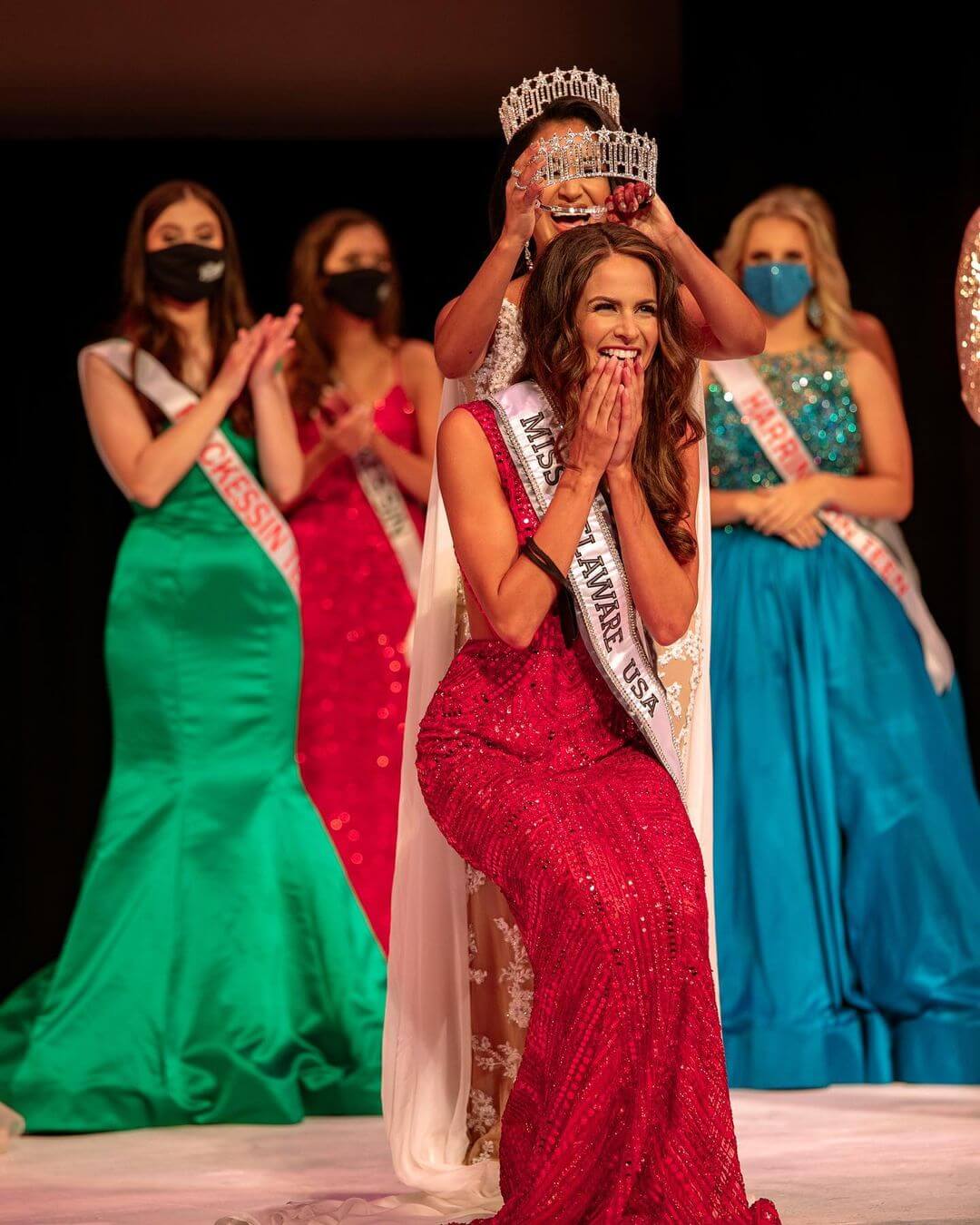 Drew Sanclemente winning Miss Delaware USA